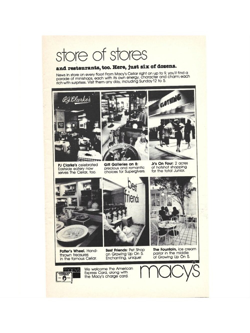 Print Ad Macys Store Of Stores Restaurants Shopping Mini Shops 1970s Vintage